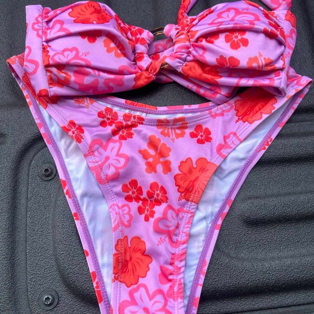 Pink, Orange & Red Floral Bikini - Brand